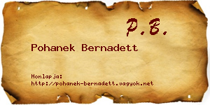Pohanek Bernadett névjegykártya